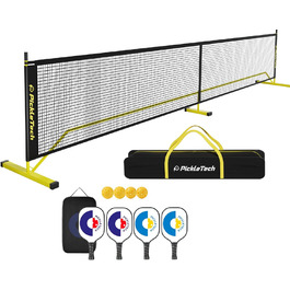 PickleTech PRO Набір для піклболу - професійний комплект з міцною сталевою рамою та PEHD сіткою