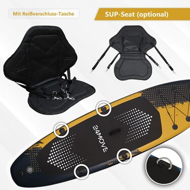 Надувна SUP-дошка 24MOVE® Premium для йоги та серфінгу, 366x80 см, червона, з аксесуарами, подвійний насос, антиковзка поверхня, для дітей і дорослих