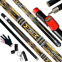 Професійний більярдний кий Aureate 21 oz з кейсом, канадський клен, 13 мм наконечник, 147,3 см, вага 18,19,20,21,22 г, блакитний, чорний, червоний, сірий, зелений