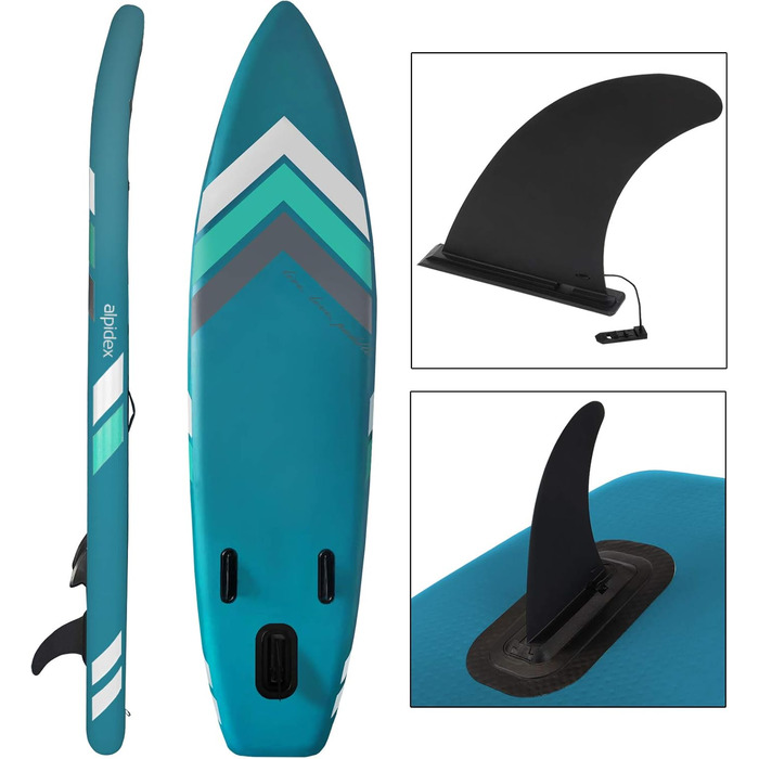 Надувна SUP-дошка ALPIDEX 305x76x15 см, до 150 кг, комплект: весло, плавці, насос, ремінець, сумка, ремонтний набір