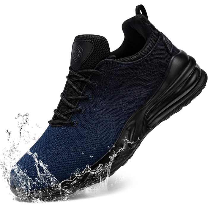 Водонепроникне взуття LARNMERN для чоловіків: спортивне, кухонне, туристичне, повсякденне, фітнес (43 EU, широка колодка, чорно-синій)
