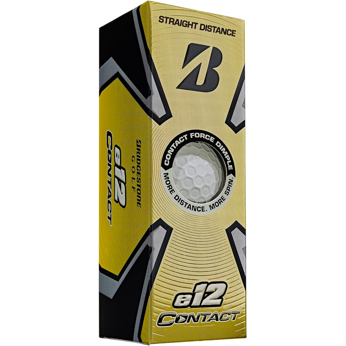 Гольф-м'ячі Bridgestone e12 Contact 2023, білі, 12 шт.