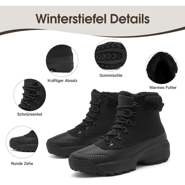Зимові черевики без шнурівки з підкладкою, водонепроникні черевики до щиколотки для жінок, теплі снігові черевики з неслизькою підошвою, розмір 37-42, зелений (39 EU, чорний)