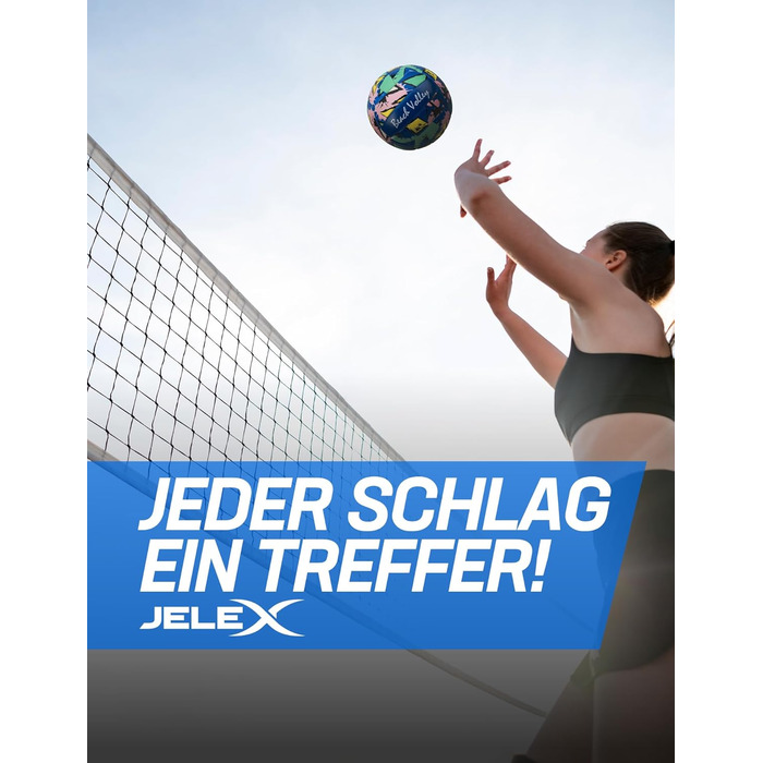 JELEX Волейбольний м'яч для пляжного волейболу, розмір 5, для гри в приміщенні та на вулиці, підходить для початківців, професіоналів, підлітків та дорослих, тренувальний м'яч, зелений