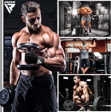 Рукавички для тренувань RDX Fitness з фіксаторами зап'ястя, 15 дюймів, захист від ковзання, для важкої атлетики, пауерліфтингу, чоловічі/жіночі