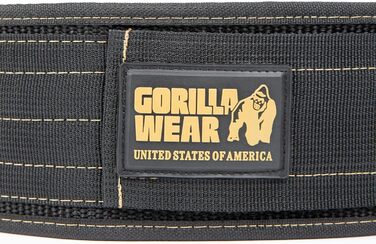 Пояс для бодібілдингу Gorilla Wear 4 дюйми, нейлоновий, чорний, унісекс, для фітнесу та тренувань