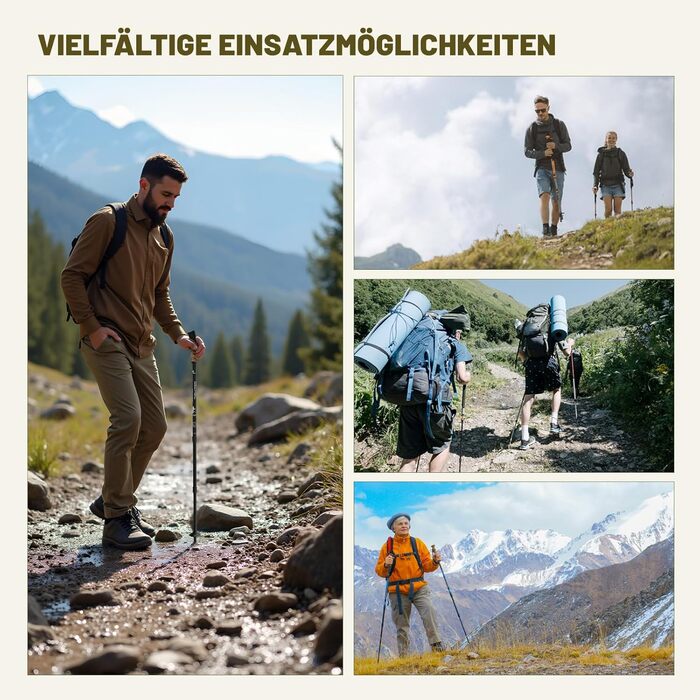 Чоловічі та жіночі палиці для скандинавської ходьби, 2 шт. Телескопічні палиці для трекінгу з алюмінію з гумовими накладками (пряма ручка, чорний колір)