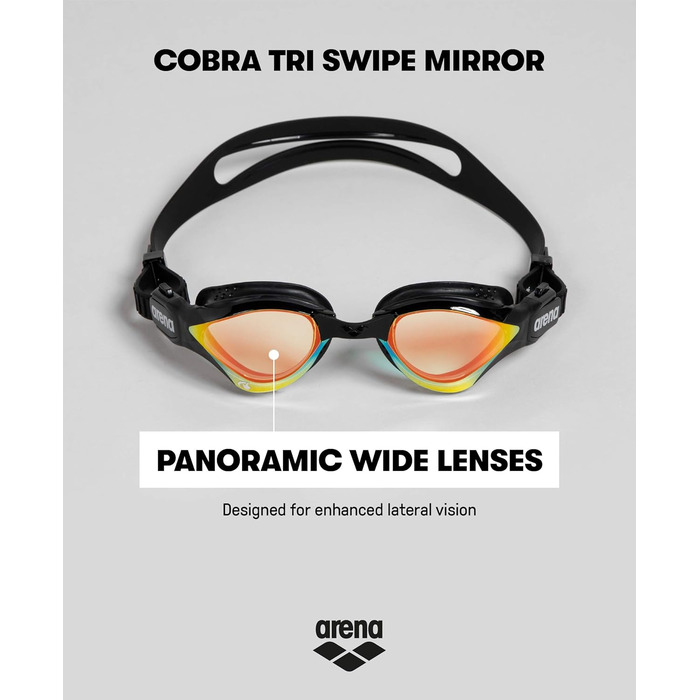 Окуляри для плавання ARENA Cobra Tri Swipe Mirror унісекс, жовті, універсальний розмір