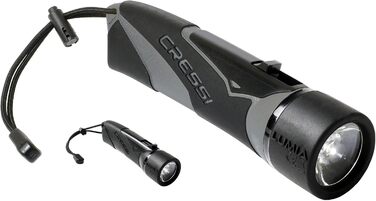 Ліхтар підводний Cressi Lumia+ – 300 люмен, 75 м, чорний/срібний