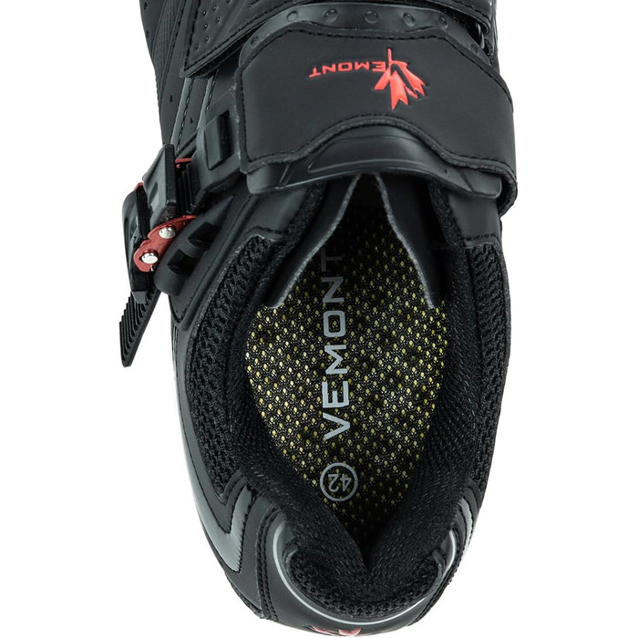 Чоловічі велотуфлі Vemont MTB для гірського велосипеда, SPD, індоор-фітнес, чорний, 41 EU