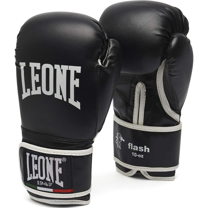 Боксерські рукавички LEONE 1947 Flash, унісекс, 8 унцій, чорні