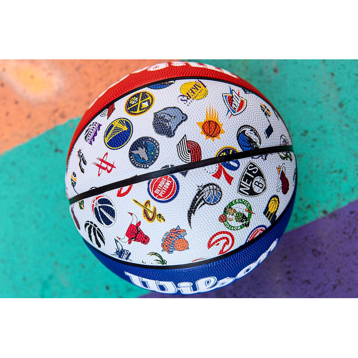 Баскетбольний м'яч Wilson NBA All Team 7, червоно-біло-синій, універсальний