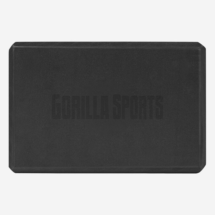 Блок для йоги та пілатеса GORILLA SPORTS, EVA-піна, протиковзкий, 23,5 x 15 x 8 см, чорний