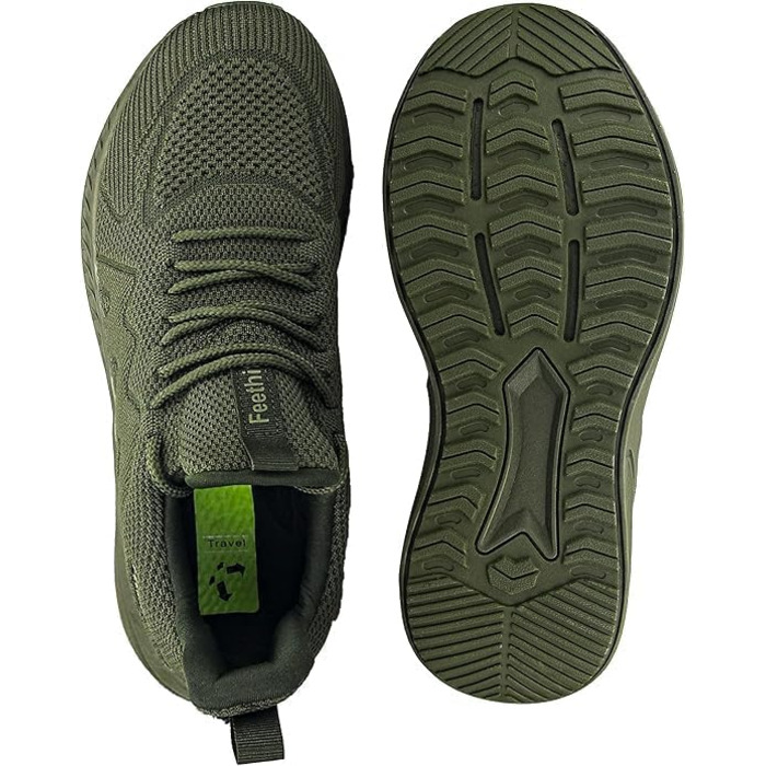 Кросівки Feethit для чоловіків: спортивні, для бігу, тенісу, фітнесу, повсякденного носіння. Легкі, дихаючі, зелені, розмір 40 EU