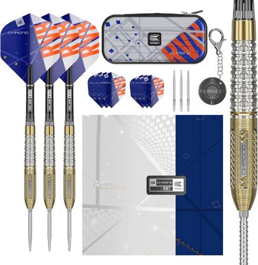 Дротики для дартсу Target Raymond Van Barneveld Chrono Swiss Point, 95% вольфраму, 21/23/25 г, кейс, запасні хвости та голки