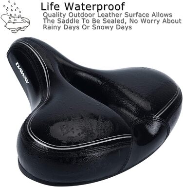 DAWAY C30 Комфортне велике сідло для велосипеда - сумісне з походами, тренуваннями, гірськими та шосейними велосипедами. Заміна великого велосипедного сідла з подушкою Memory Foam для чоловіків та жінок (еластомерні пружини)