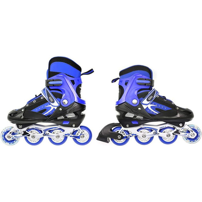 Дитячі ролики-кольоротки, регульовані, 3-в-1, для дівчаток та хлопчиків, розмір 31-38, блакитні
