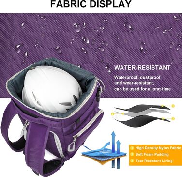 Чохол для лижних черевиків з відділенням для шолома, 65L рюкзак для лиж, водонепроникний мішок для лиж, сумка для лижних черевиків, ковзанів, лижних окулярів, сноуборду, лижних рукавиць (Ліловий)