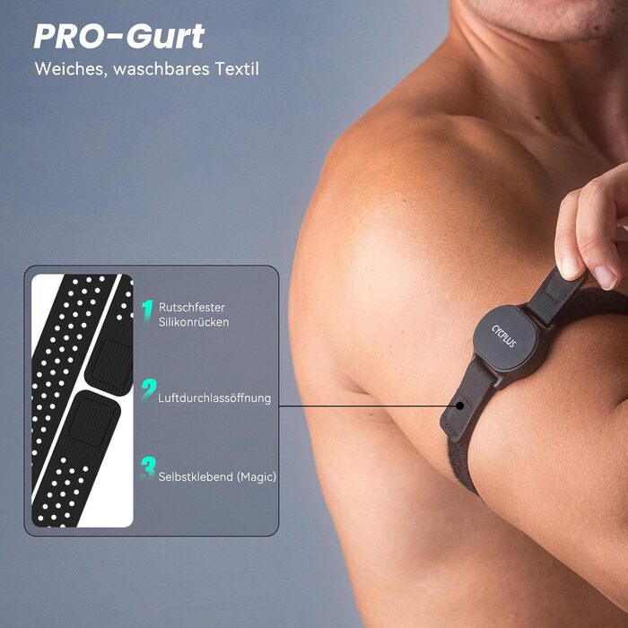 Пульсометр на браслет CYCPLUS з Bluetooth 5.1 та ANT+, LED-індикатор зон пульсу, водонепроникність IP67, для бігу, їзди на велосипеді, фітнесу та спорту (чорний)