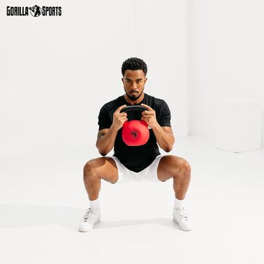 Kettlebell GORILLA SPORTS 2-32 кг, чавунний, вініловий, для фітнесу та силових тренувань