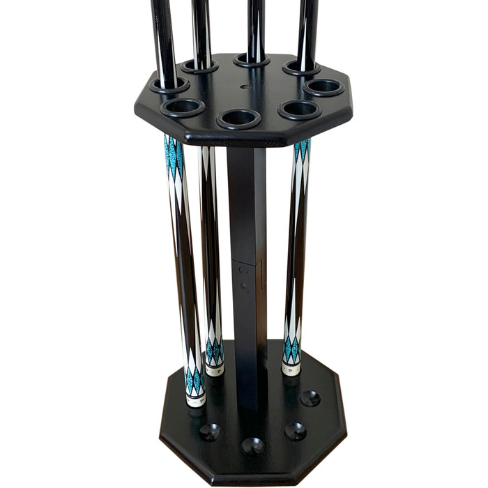 Стійка для більярдних київ GACCO BILLIARDS на 8 київ, аксесуар для більярдного столу, дерев'яний підсвічник, чорний колір