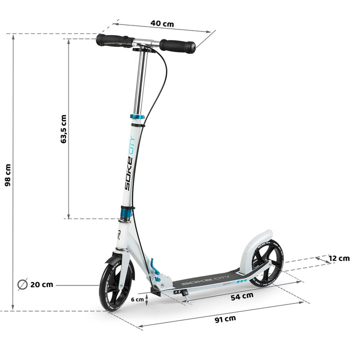 Міський самокат SOKE Cityroller - білий, для їзди містом