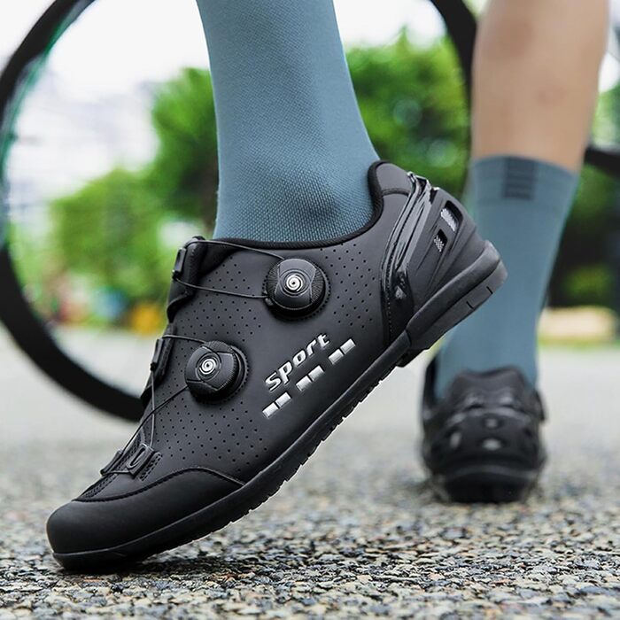 Велотуфлі чоловічі, жіночі, унісекс, для шосе, Indoor Cycling, чорні, 36 EU, антиковзаючі, дихаючі