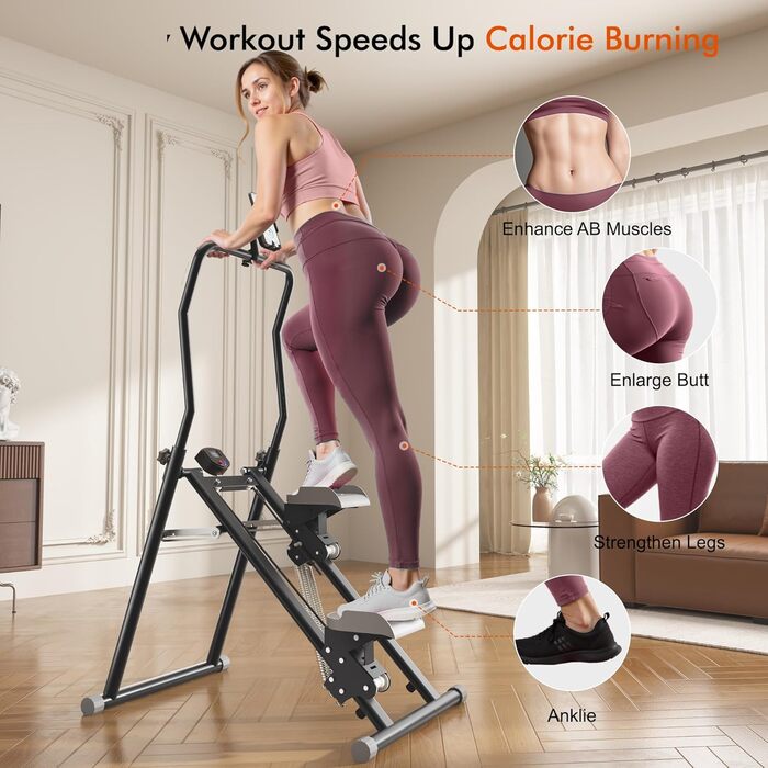 Сходи-степер MOMODA для дому: кардіотренування, складаний, сірий