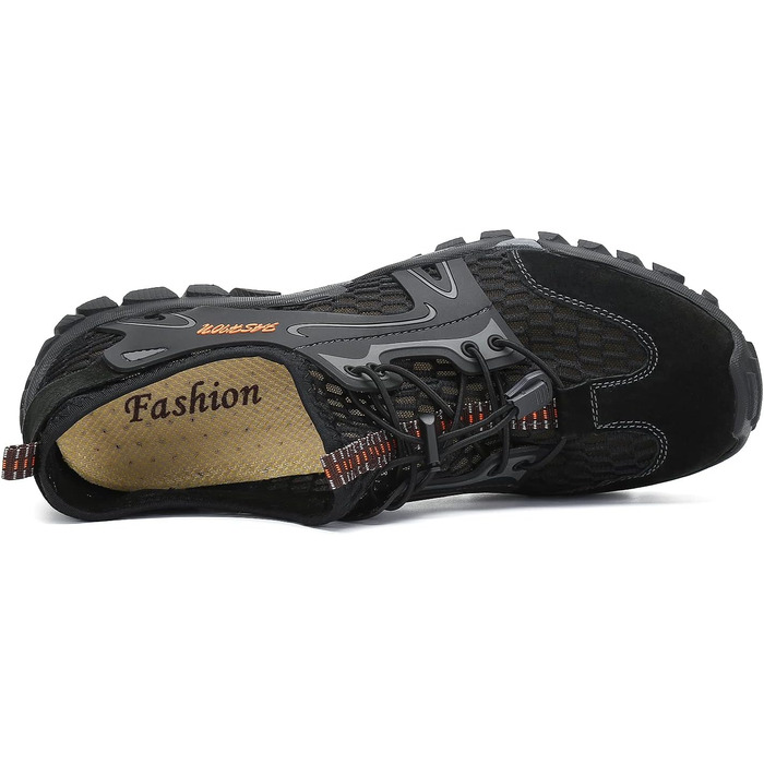 Чоловічі спортивні сандалії FLARUT для літа, трекінгу та хайкінгу. Легкі, дихаючі, з сітчатим верхом. Ідеально для туризму, бігу та скелелазіння. Розмір 44 EU, чорний колір.