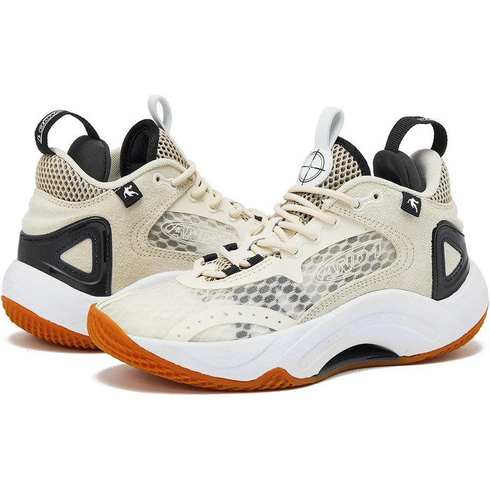 AND1 Дитячі баскетбольні кросівки для дівчаток та хлопчиків, високі, розмір 1-7, для малюків та старших дітей, чорно-бежеві