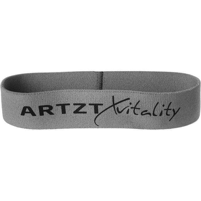 Тканинна фітнес-стрічка ARTZT vitality Theraband Loop Band, сіра, важка, 30 см, для тренування рук, ніг, сідниць і пресу, 3 рівні опору, вироблено в Німеччині