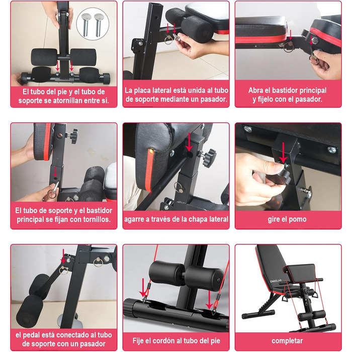 Складана лавка для тренувань Hantelbank: фітнес, силові вправи, тренування спини та пресу