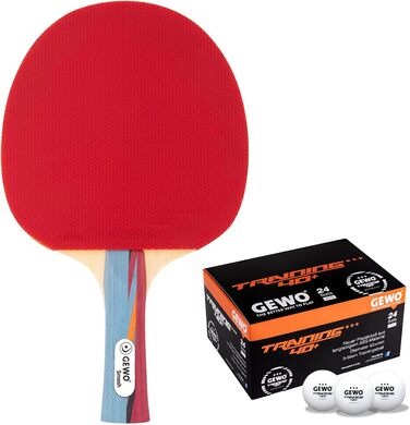 GEWO SMASH – ракетка для настільного тенісу для дітей, ITTF, для змагань, з накладкою Thunderball 2, контроль, обертання, 2,0 мм, конкавна ручка