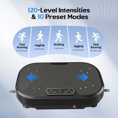 Віброплатформа VAYOTOY з Bluetooth, 120 рівнів інтенсивності, 10 програм тренувань для дому. Масажний та спортивний пристрій для лімфодренажу та фітнесу.