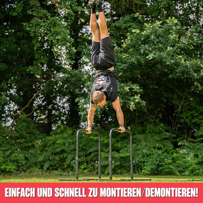 MATCHU Регульовані турніки для віджимань (паралелетки) - 75-103 см, сталь, чорний