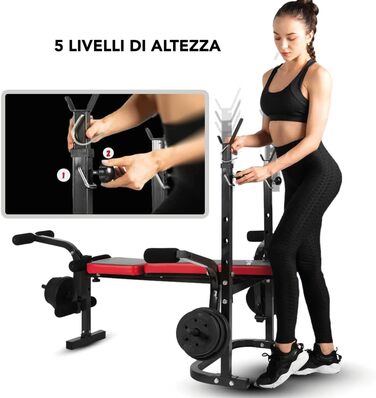 Універсальна лавка для жиму FFitness з регульованою спинкою та стійкою для штанги