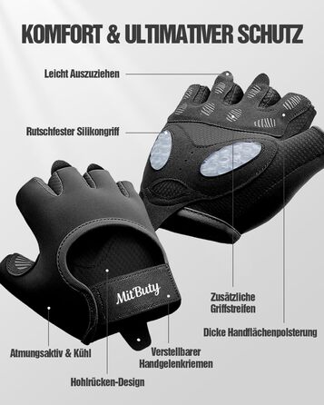 Тренувальні рукавички для чоловіків та жінок – фітнес рукавички для залу, важкої атлетики, кросфіту, силового спорту, спорту та тренувань. Рукавички з антиковзкими силіконовими точками та підкладкою на долоні. Розмір M: 18–19.5 см (Чорний), L: 19.5–21.5 с