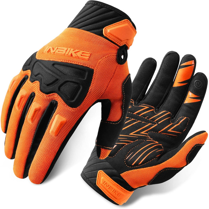 Рукавички INBIKE TB для офроуду: повний захист, підкладки з TPR, SCR-підкладка для гнучкості (Оранжевий, L)