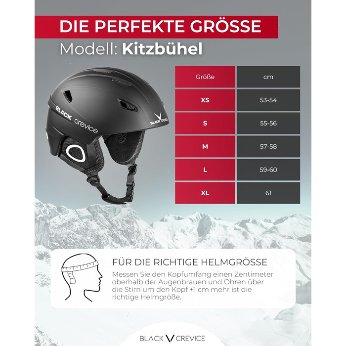 Чорний гірськолижний шолом Kitzbühel I - дихаючий, регульований, з полікарбонату, для чоловіків та жінок