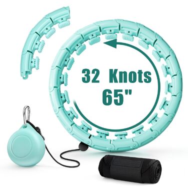 Обруч для схуднення Weighted Hoop Plus Size Mintgrün з 32 знімними секціями для фітнесу та масажу, для дорослих та початківців
