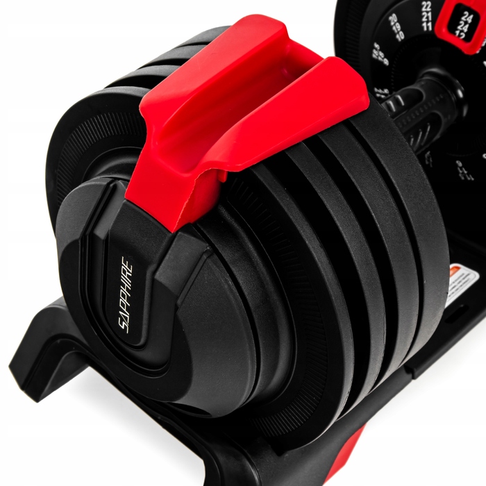 Регульовані гумовані гантелі Sapphire, 1 x 24 кг