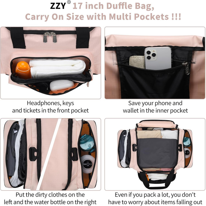 Спортивна сумка ZZY 25 л, маленька, для тренувань і подорожей, рожева