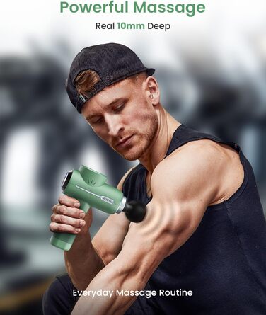 Масажер для м'язів RENPHO Active Massage Gun - масажний пістолет для глибоких тканин, зелений