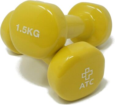 Вінілові гантелі ATC Handels GmbH 1,5 кг, набір 2 шт для фітнесу, аеробіки, реабілітації та тренувань