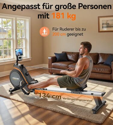 YOSUDA 03-Magnetic Pro Max: Гребний тренажер для дому, ультратихий, 16 рівнів опору, LCD-дисплей, до 160 кг, компактний, проста збірка