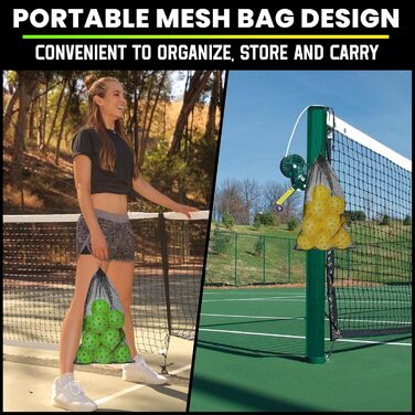 Набір м'ячів для піклболу Outdoor, 40 отворів, для спортивних ігор, висока пружність, довговічні, сумісні з усіма ракетками (12 шт, жовті)