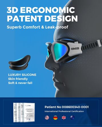 Окуляри для плавання OMID: комфортні, поляризовані, проти запотівання, захист від УФ, для чоловіків та жінок