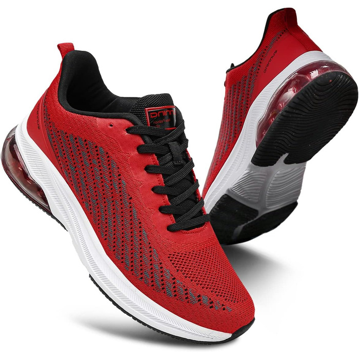 Кросівки для бігу та фітнесу: чоловічі та жіночі, легкі, дихаючі, розмір 36-47 EU (39 EU, червоно-білі)