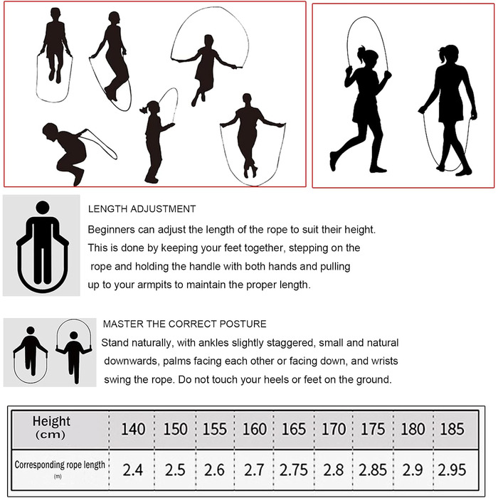 Стрибковий скакалка Tzviod зі сферичними підшипниками, регульована довжина, неслизька ручка з ABS-пластику, для домашніх тренувань, схуднення та боксу - фітнес для дорослих