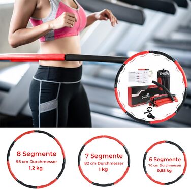 CORADOMA® Хулахуп для дорослих 1,2 кг з хвилями для масажу, фітнес-обруч для схуднення, комплект для тренувань з сумкою, планом та рулеткою
